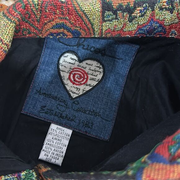 Chico's Beaded Tapestry Anniversary
Collection Cotton Blend Jacket Size M - Picture 7 of 11
